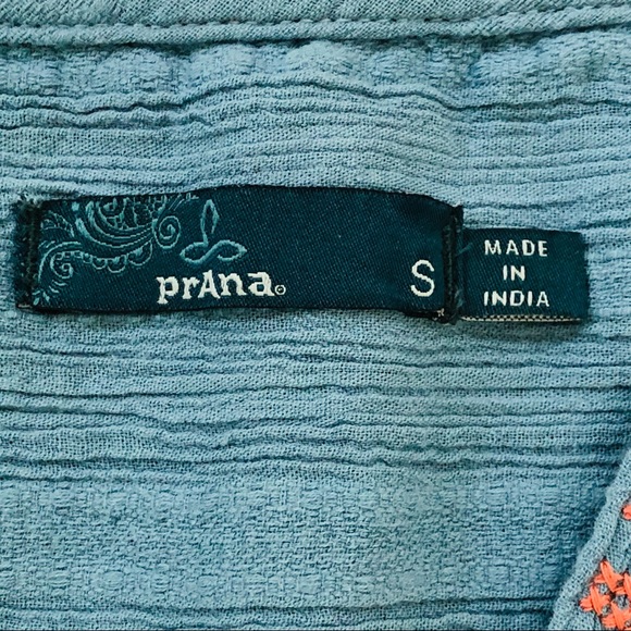⭐️Prana⭐️Heloise Tunic Embroidered Blue Cotton Tank Top Active Outdoors Wo's S - Picture 11 of 12